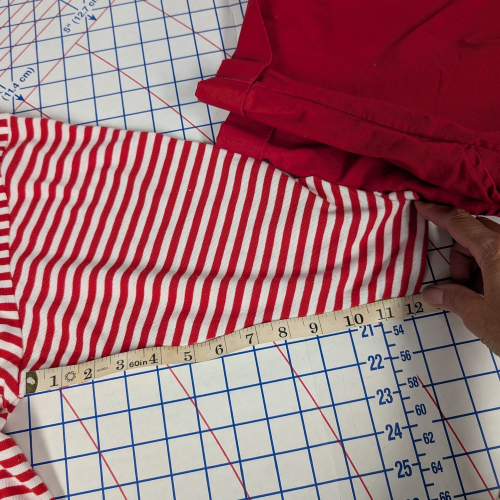 Vintage Maternity Dividends Red and White Striped Top with Dan Howard Red Shorts - Picture 8 of 16